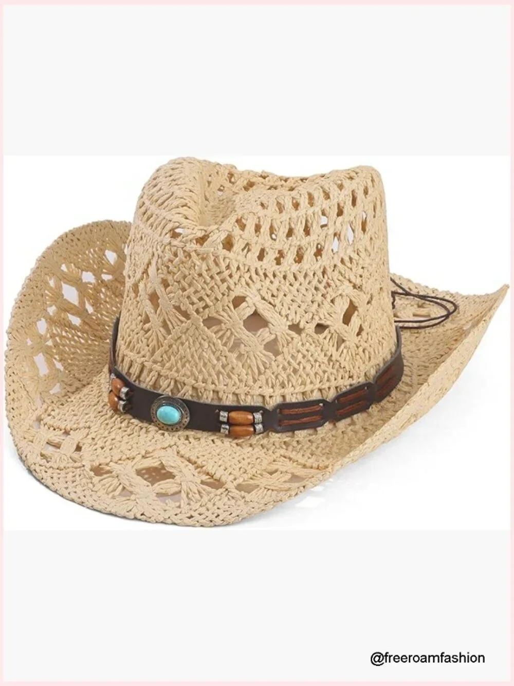 Western Straw Cowboy Cowgirl Hat Wide Brim Unisex Sun Hat